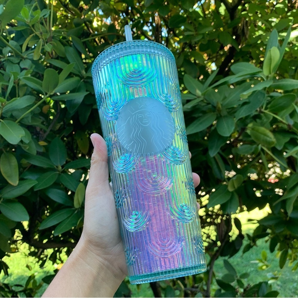 STARBUCKS | NWT Mermaid Scales Iridescent Tumbler with Siren and Star Straw 24oz